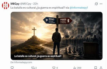 Publicación del MEC sobre una artículo del sitio "Informate Py", con sesgo religioso.