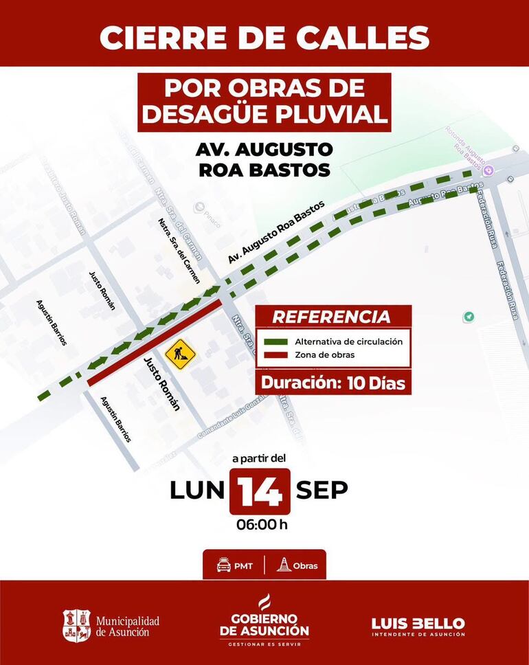 Asunción desvío avenida Augusto Roa Bastos