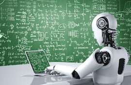 Robot resolviendo ecuaciones, imagen ilustrativa.