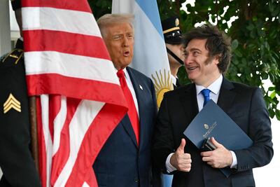 El presidente de Estados Unidos, Donald Trump, y el mandatario argentino, Javier Milei.