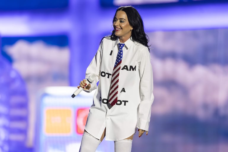 La cantante estadounidense Katy Perry el sábado en Lisboa.