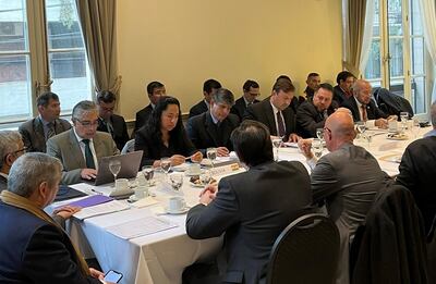 Reunión de la Comisión del Acuerdo de la Hidrovía realizada el 23 de junio pasado, en Buenos Aires, en la Embajada de Uruguay,