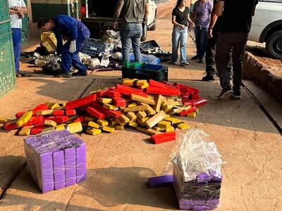 Las drogas incautadas en la frontera que fueron destruidas en Brasil.