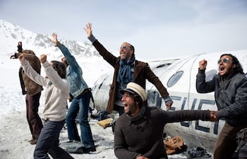 Una escena de la película "La sociedad de la nieve".