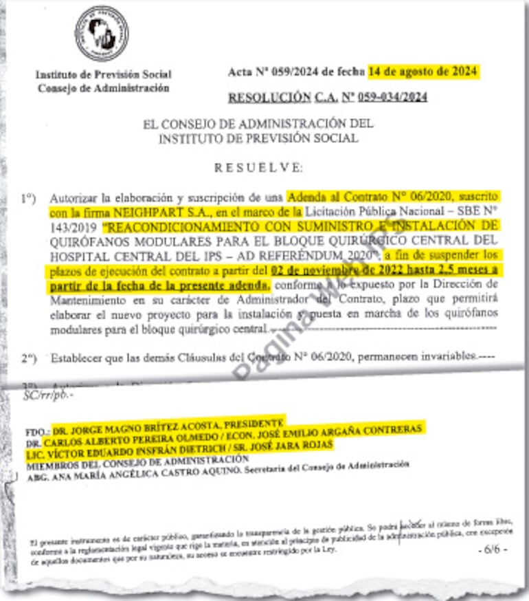 Resolución del Consejo de Administración del 14 de agosto de 2024 publicada en la página web.