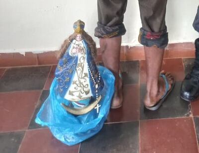 Recuperan figura de la Virgen de Caacupé y detienen a presunto ladrón en Trinidad