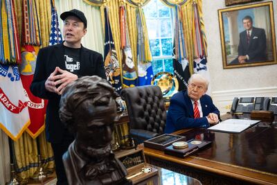 Imagen de archivo: el multimillonario Elon Musk junto al presidente de los Estados Unidos, Donald Trump.