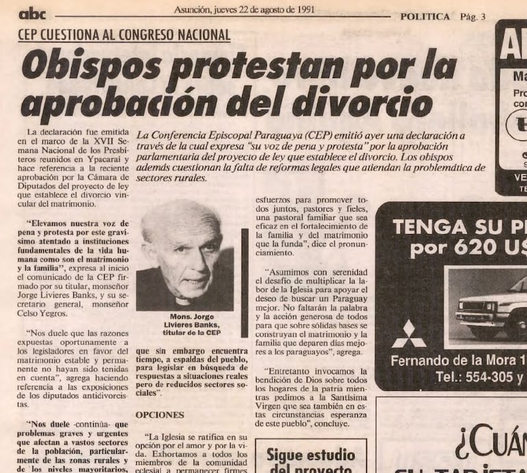 La CEP protestó contra  la ley de divorcio.