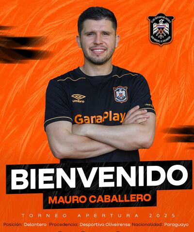 Mauro Andrés Caballero Aguilera, futbolista paraguayo de Águila de El Salvador.