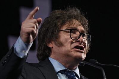 Javier Milei, candidato presidencial argentino de La Libertad Avanza (LLA).