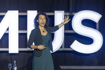 La filósofa Sabrina Leonelli durante la conferencia que ofreció este lunes en el festival Starmus VIII.