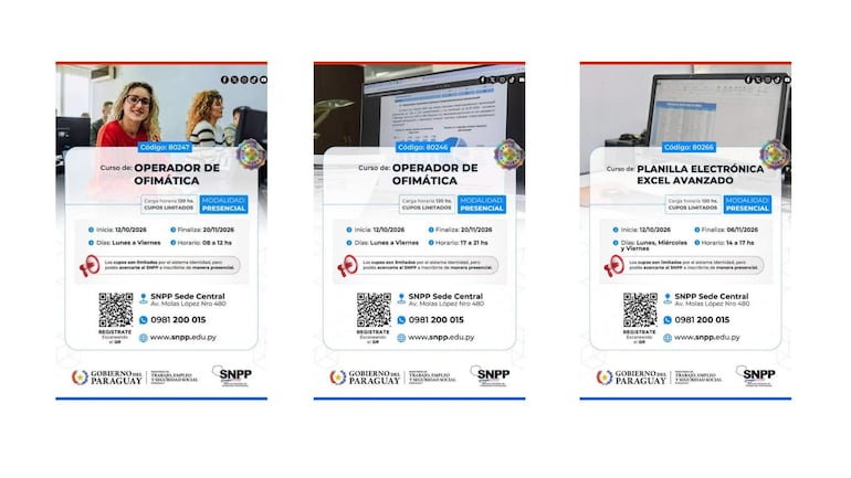 SNPP lanza nuevos cursos de informática gratuitos