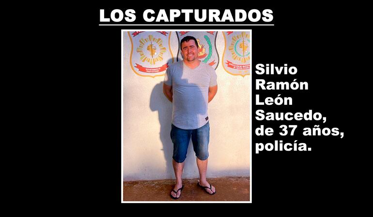 Suboficial primero de la Policía Nacional Silvio Ramón León Saucedo, capturado en San Pedro de Ycuamandyyú.