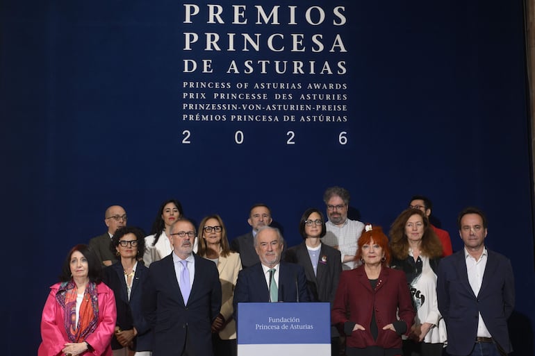 El presidente del Premio Princesa de Asturias de las Letras 2026, Santiago Muñoz Machado da a conocer el fallo del jurado este miércoles en Oviedo.