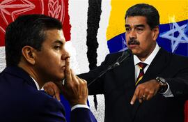 Imagen ilustrativa: a la izquierda, el presidente de Paraguay, Santiago Peña, y a la derecha Nicolás Maduro, quien ejerce la presidencia de Venezuela.