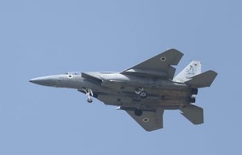 Un avión de combate F-15 de la Fuerza Aérea de Israel.