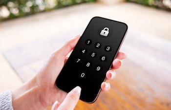 Concepto de pin de desbloqueo del celular.