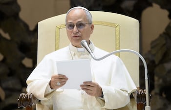 El papa León XIV durante una reciente audiencia general.