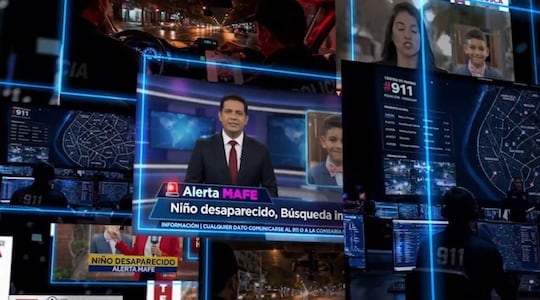 Campaña institucional del sistema de Alerta MAFE muestra la búsqueda de un niño desaparecido a través de distintos canales de información