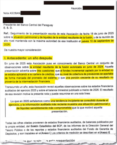 La nota de Asoban arranca con un antecedente que se remonta a la advertencia de junio de 2025.