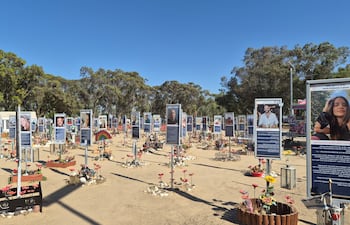 Memorial Festival Nova, en el sur de Israel, centro de los ataques terroristas del 7 de octubre de 2023 por parte de las milicias de Hamás.