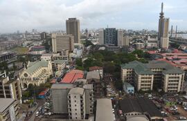 Vista aérea de Lagos, la capital comercial de Nigeria.