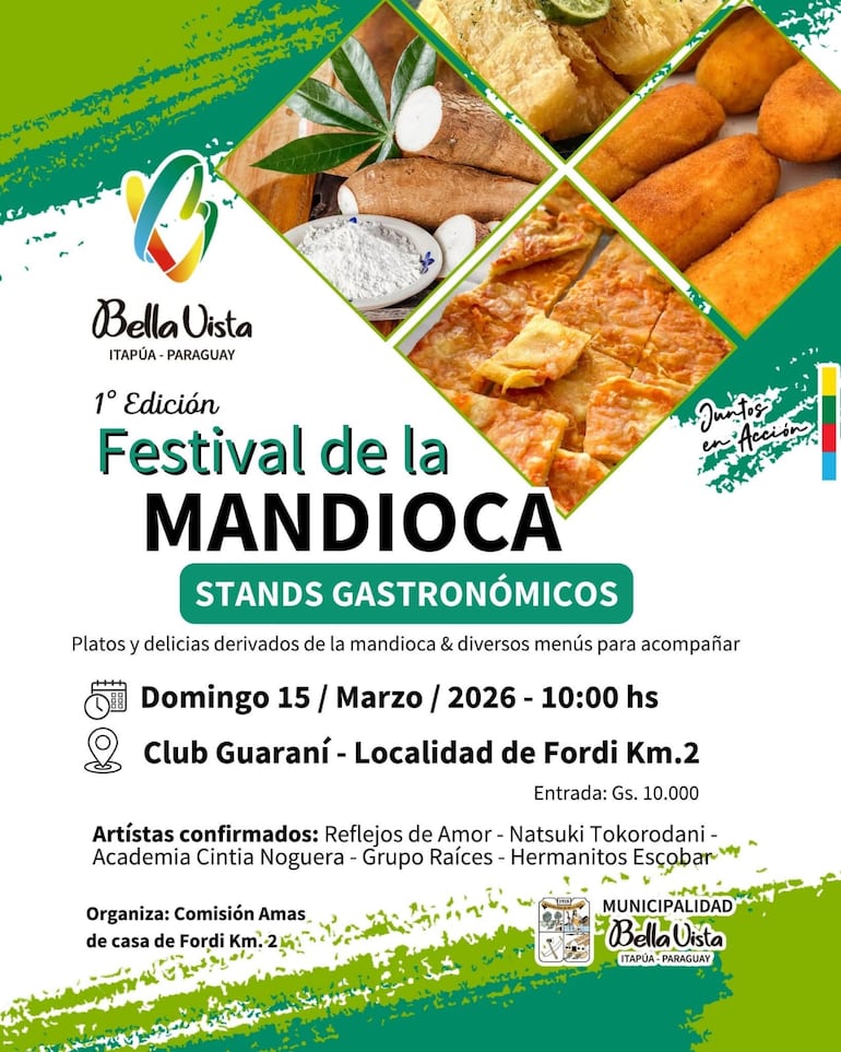 Este domingo realizarán novedoso Festival de la Mandioca en Bella Vista Sur