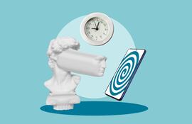 Concepto de hiperestimulación, adicción a las redes sociales, doomscrolling, etcétera.