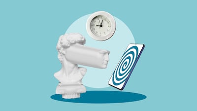 Concepto de hiperestimulación, adicción a las redes sociales, doomscrolling, etcétera.