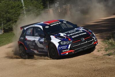 Migue Zaldívar y Leo Suaya lograron ayer el mejor tiempo en el shakedown, con el VW Polo GTI R5.