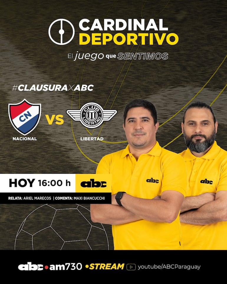 Nacional vs. Libertad, por ABC Cardinal 730 AM y ABC Paraguay en Youtube.