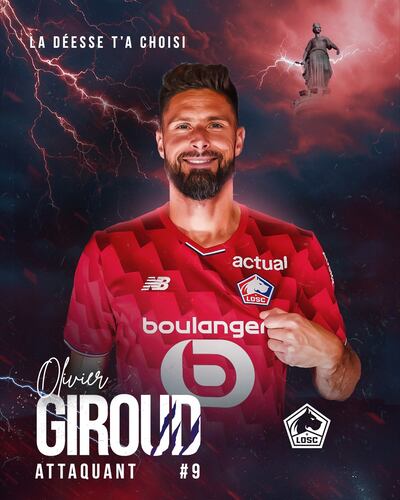 De esta forma, Lille presentó a Olivier Jonathan Giroud (38 años), quien regresa al fútbol de su país natal.
