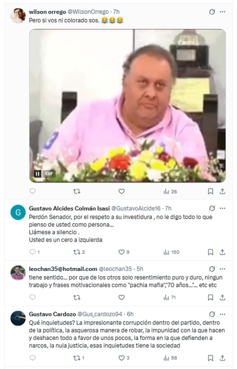 El senador colorado Patrick Kemper llamó a la reflexión tras la catástrofe electoral de la ANR en Ciudad del Este y los usuarios le contestaron con burlar, sarcasmo y críticas por su cambio de bando.