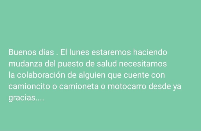 Apelan a solidaridad para mudar USF en Jesús que necesita reparación de techo