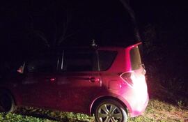 El vehículo recuperado en Carapeguá.