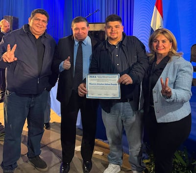 Marcelo Salinas, Alcides Riveros, Mauricio Salinas y su madre la intendenta de Mariano Roque Alonso Carolina Aranda.