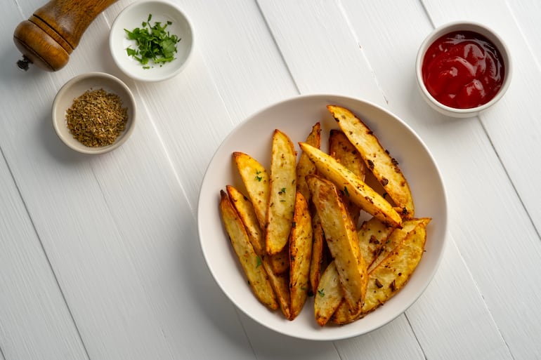 Papas en freidora de aire.