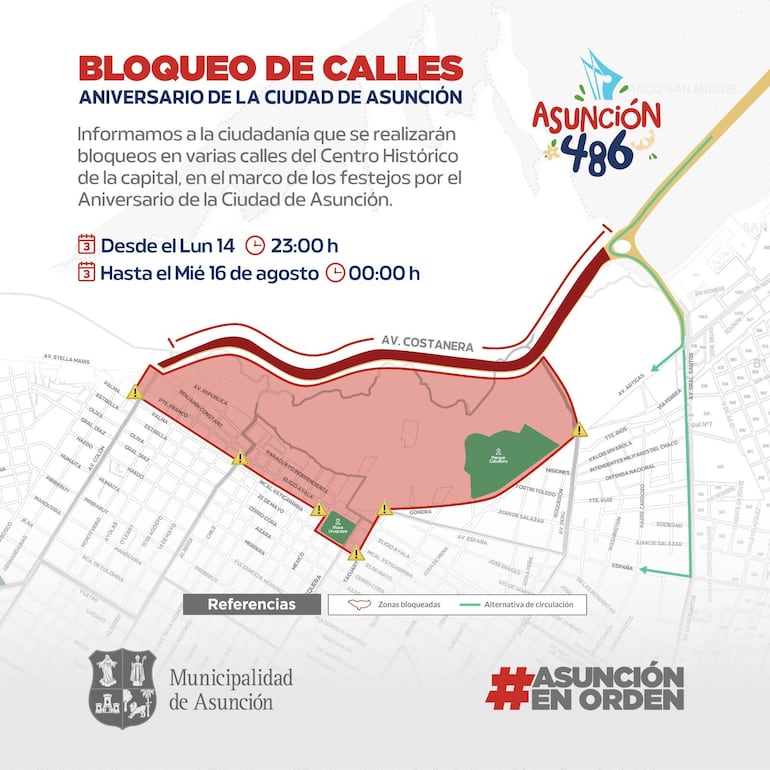 Asunción cierre calles traspaso presidencial