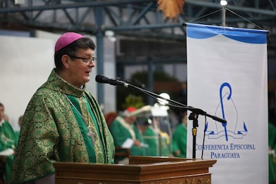 Mons. Pedro Jubinville presidió este domingo la Santa Misa en la Basílica Menor Nuestra Señora de los Milagros de Caacupé, en el marco de la celebración por los 70 años de la Conferencia Episcopal Paraguaya (CEP).