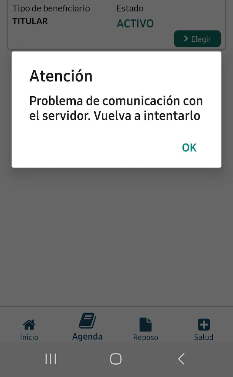Asegurados reportan fallas en aplicación  MI IPS para agendamiento de turnos.