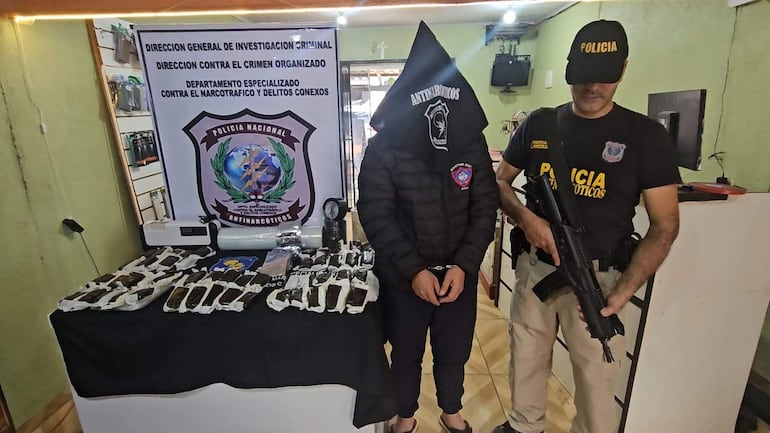 Rubén Villalba Recalde (42), detenido durante un operativo de incautación de marihuana wax en Pedro Juan Caballero.