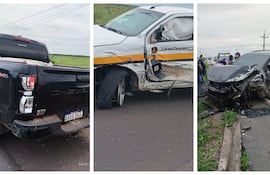 Triple colisión de camionetas sobre la ruta PY19 en Alberdi deja solo daños materiales