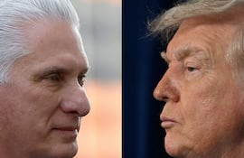 El presidente de Cuba, Miguel Díaz Canel y el mandatario de Estados Unidos, Donald TRump (d). (archivo)