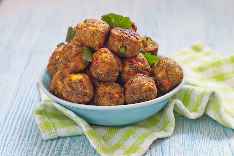 Albóndigas de arvejas y ricota.