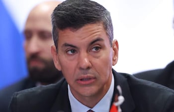 El presidente de Paraguay, Santiago Peña, durante el acto de apertura de la LV Reunión de Ministros del Interior y de Seguridad del Mercosur y Estados Asociados (Foto ilustrativa).