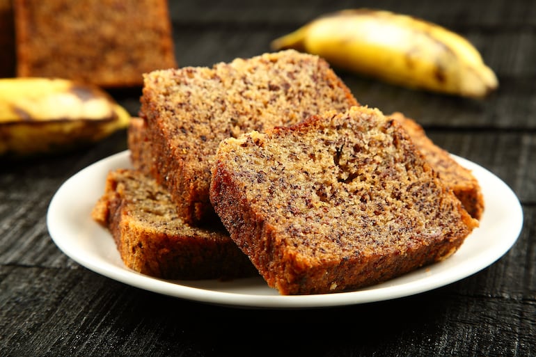 Budín de banana.