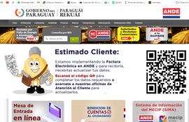 En la página web de la ANDE se informa acerca de la factura electrónica.