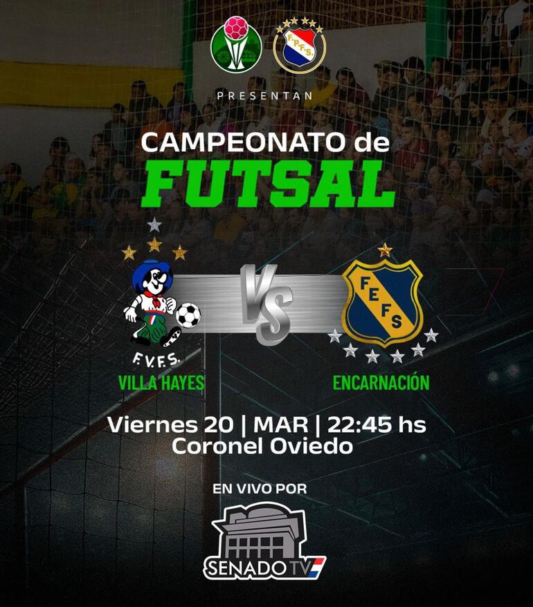 Publicidad de la transmisión del partido a través de TV Senado.