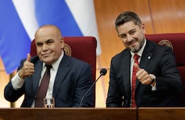 El vicepresidente de la República, Pedro Alliana (i), y el presidente del Congreso, Basilio "Bachi" Núñez (d).