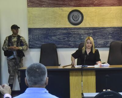 La jueza Rosarito Montanía en una de las sesiones de audiencia preliminar en el caso A Ultranza.